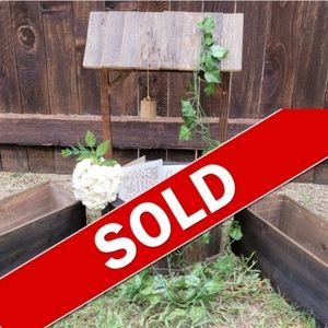 24" Rustic Wishing Well Planter Centerpiece.